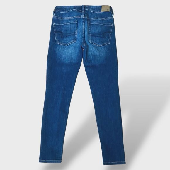American Eagle Jegging Skinny Jeans Women Size 4 Short 26x26 in Blue Stretch - Picture 2 of 7